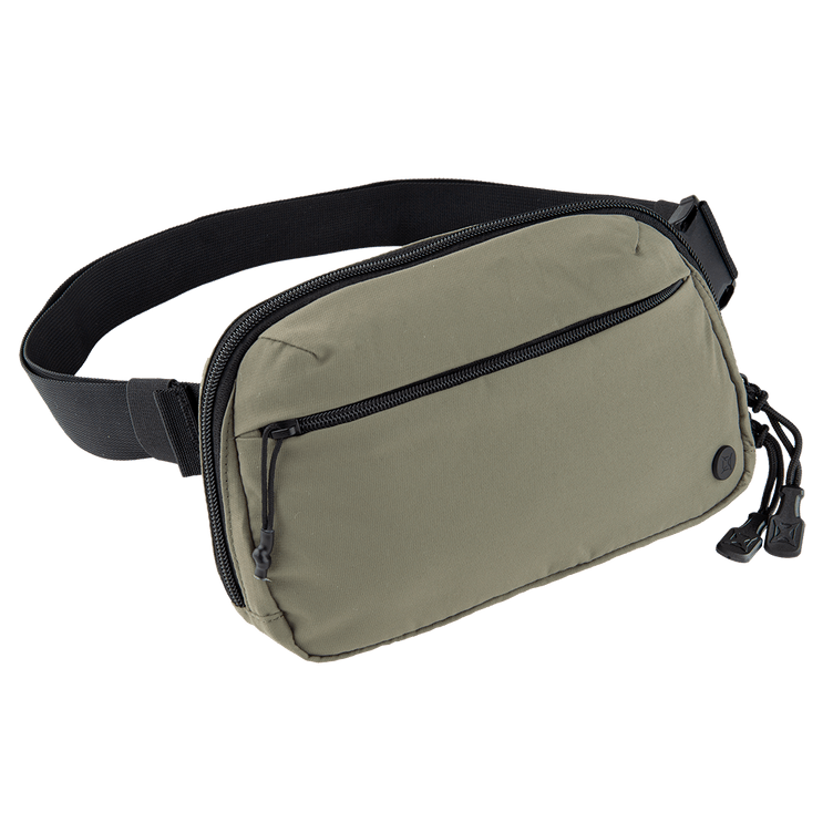 Vertx Everyday Fanny Pack in olive green with sleek design and secure zippers, perfect for everyday carry and utility.
