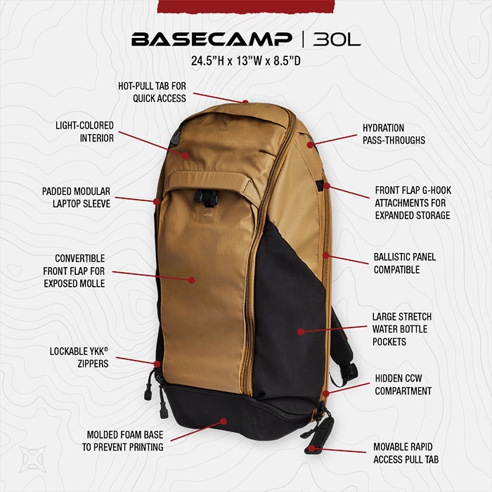 Vertx Pro Basecamp 30L CCW Backpack VTX5019 | Concealed Carry EDC - WCUniforms