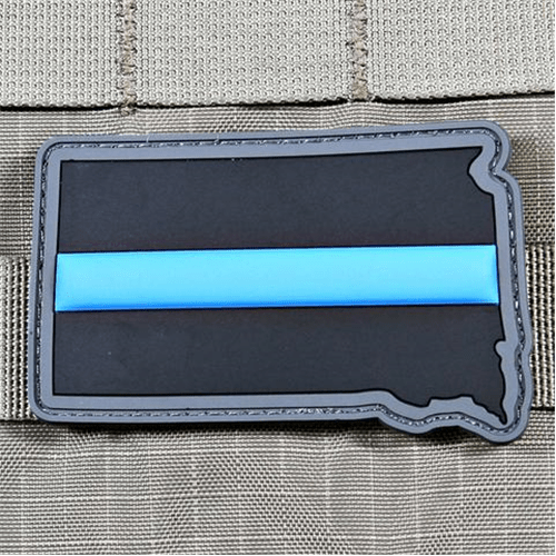 Thin Blue Line patch representing South Dakota, showcasing intricate design on tactical gear.
