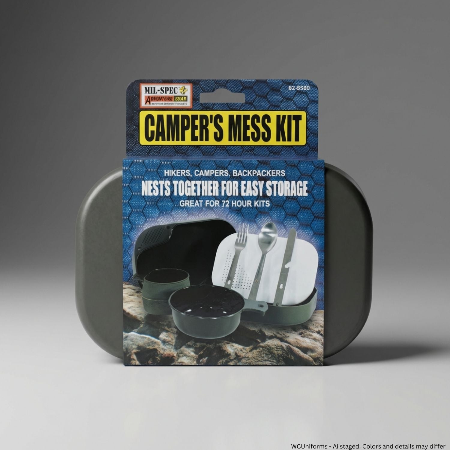 Voodoo Tactical Camper's Mess Kit 02-9580 - Cutlery, Nylon Cutting Board, Folding Drink Cup - WCUniforms