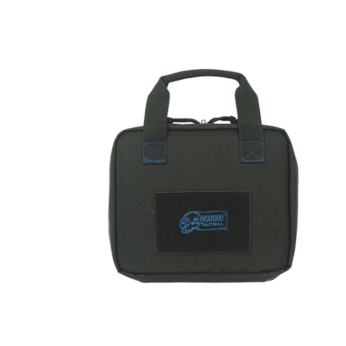 Voodoo Tactical Custom Series Pistol Case with durable design, carrying handles, and stylish contrast stitching.