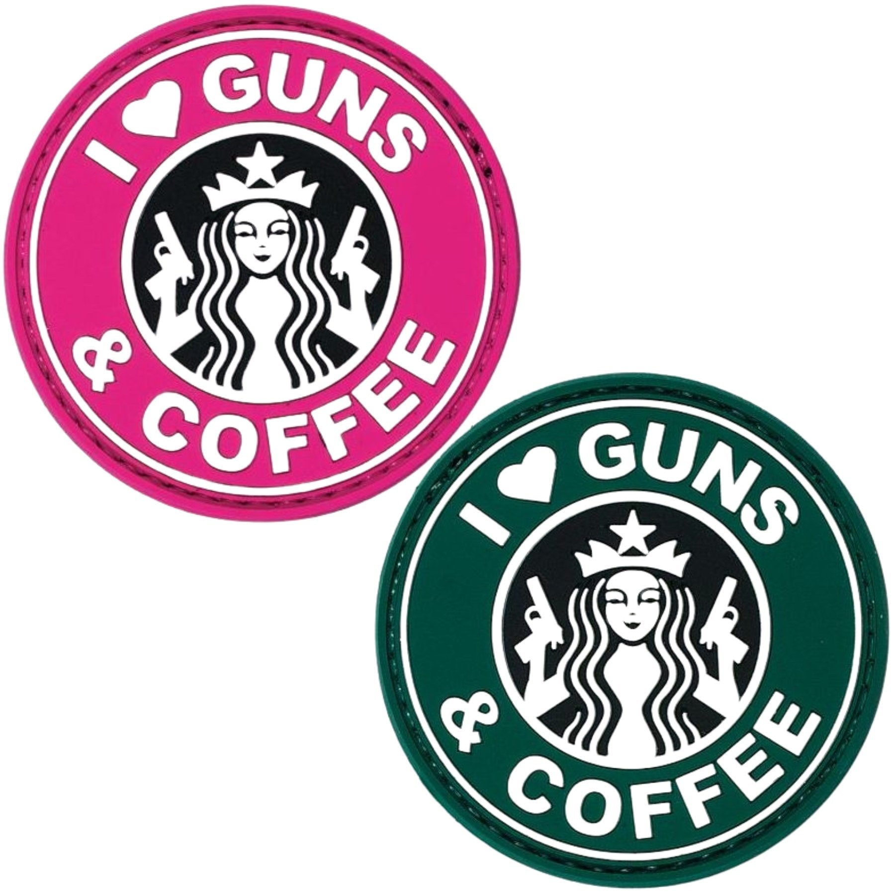 Voodoo Tactical "I Love Guns & Coffee" Patch 07-0915 Pink or Green 07-0916 - WCUniforms