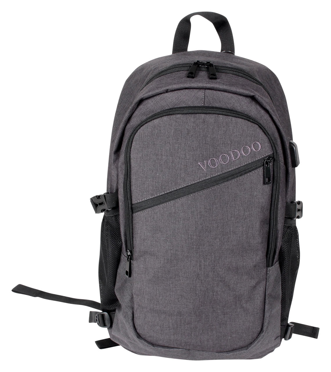 Voodoo Liberty Backpack 15-0310153000 in Dark Gray, front view with embossed Voodoo logo
