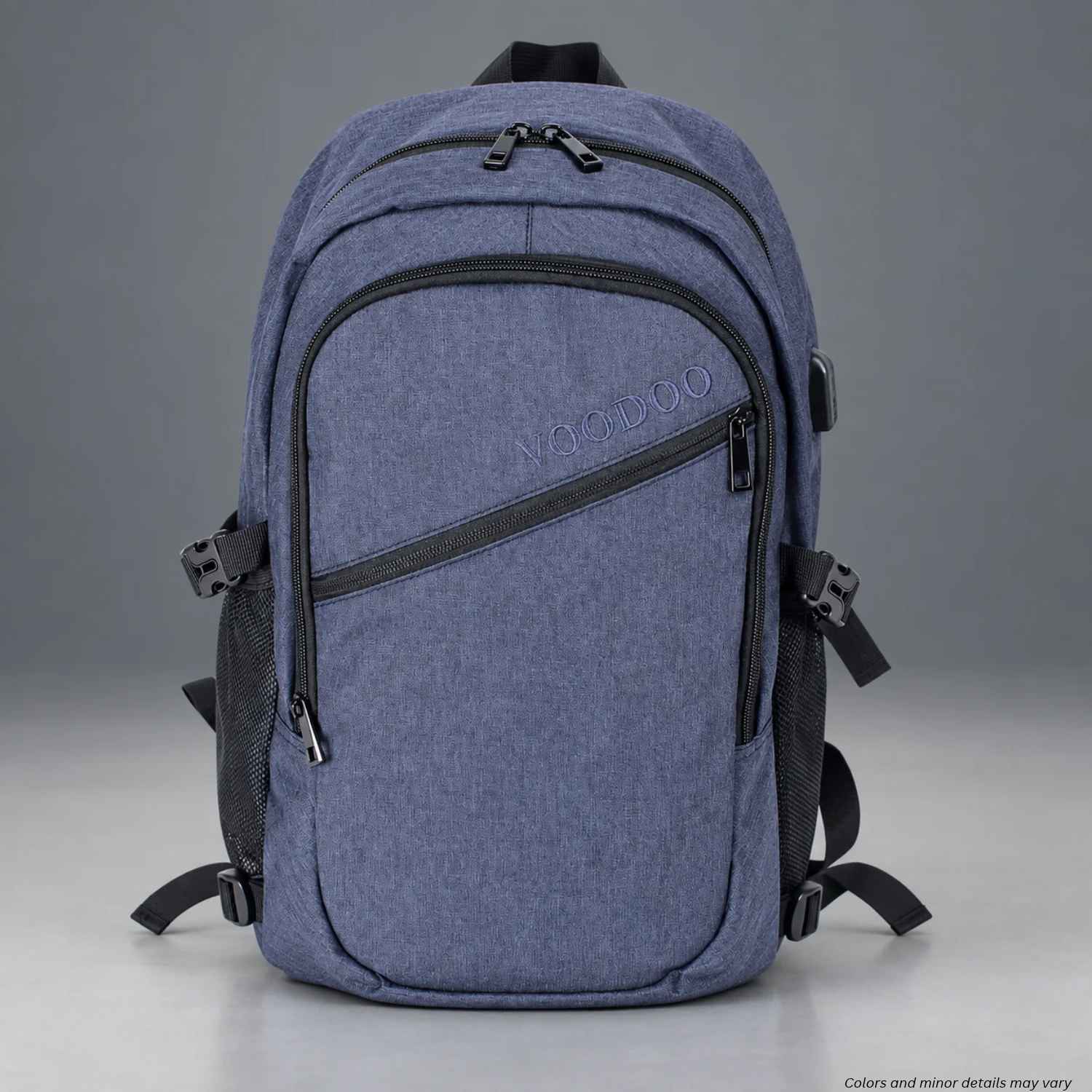 Navy Voodoo Tactical Liberty Backpack front view in a studio setting