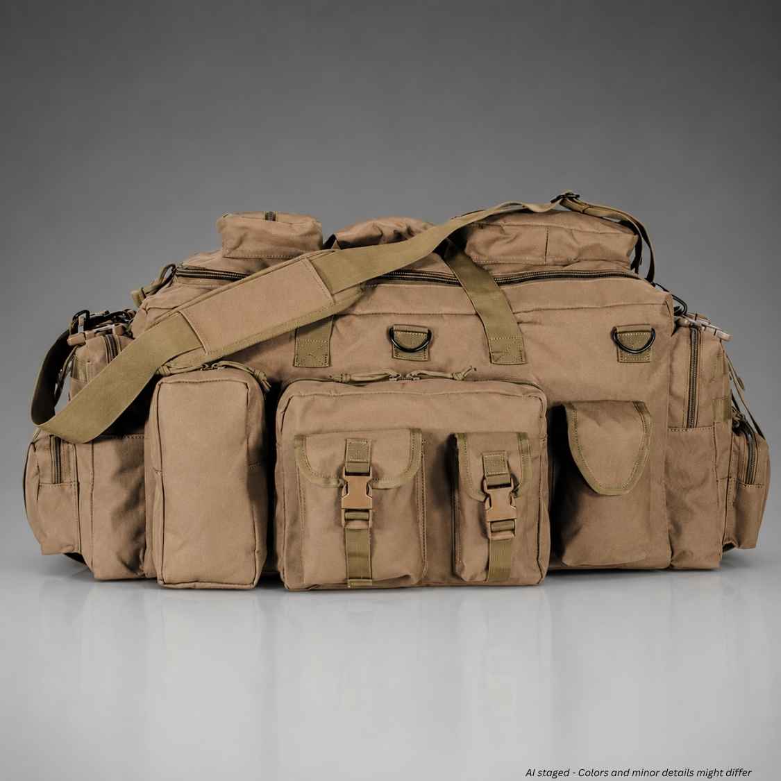 Voodoo Tactical Mini Mojo Load-Out Bag in coyote, front three-quarter studio product view