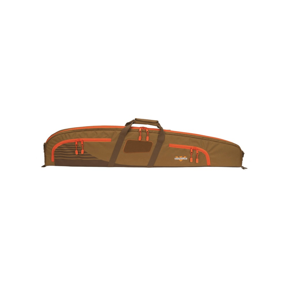 Voodoo Sport 51" Rifle Case in brown and orange, designed for sportsmen to protect firearms during outdoor activities.