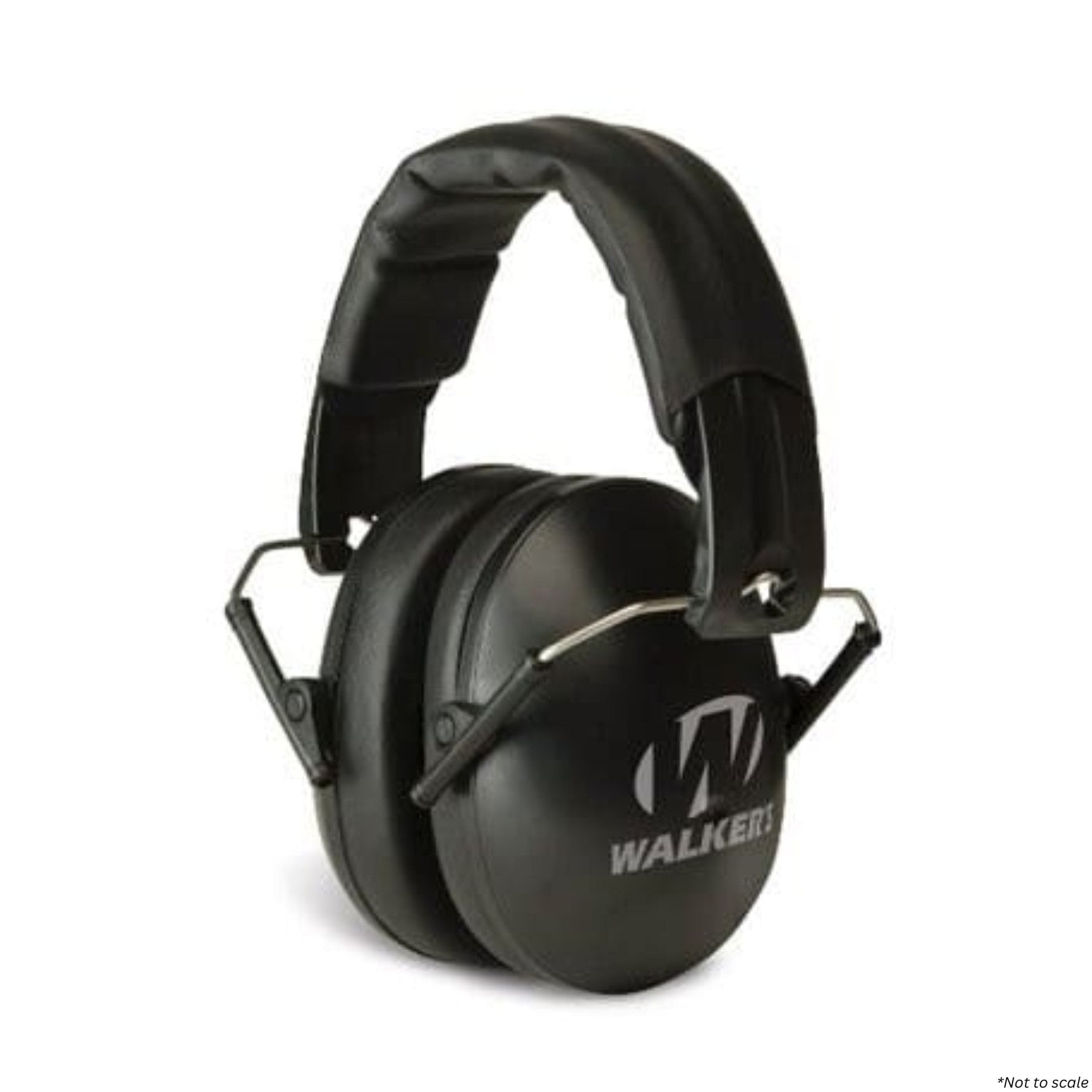 Walkers Youth & Women Folding Muff in black, offering stylish hearing protection for smaller head sizes.