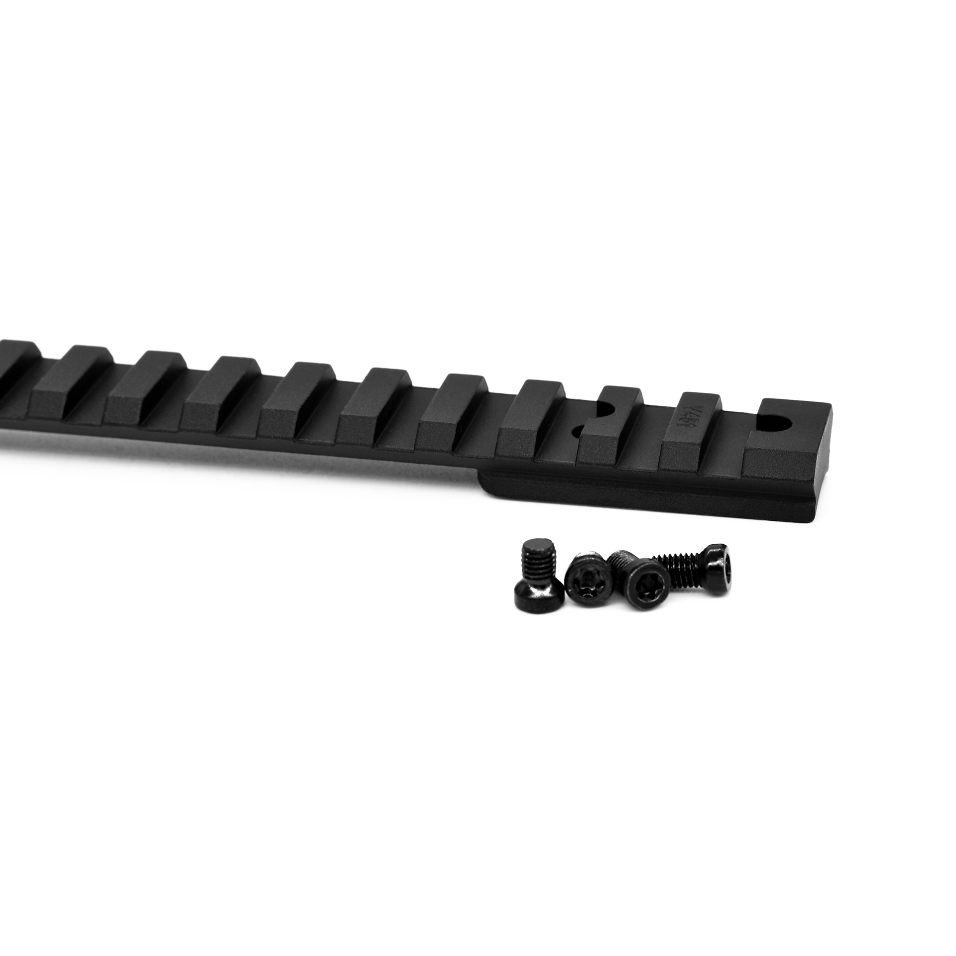 Warne Scope Mounts Remington SA Vapor Picatinny Rail with screws, durable 6061/T6 aluminum for reliable firearm mounting.