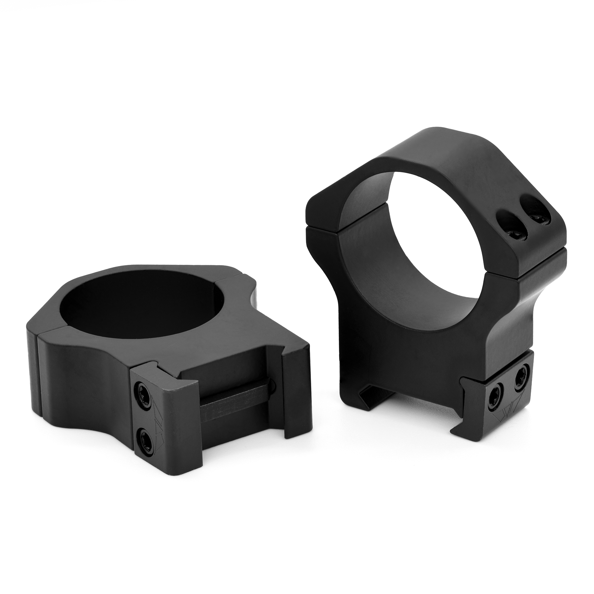 Warne 30mm PA Medium Matte Scope Rings with 4 screw ring caps, designed for easy installation and reliability.