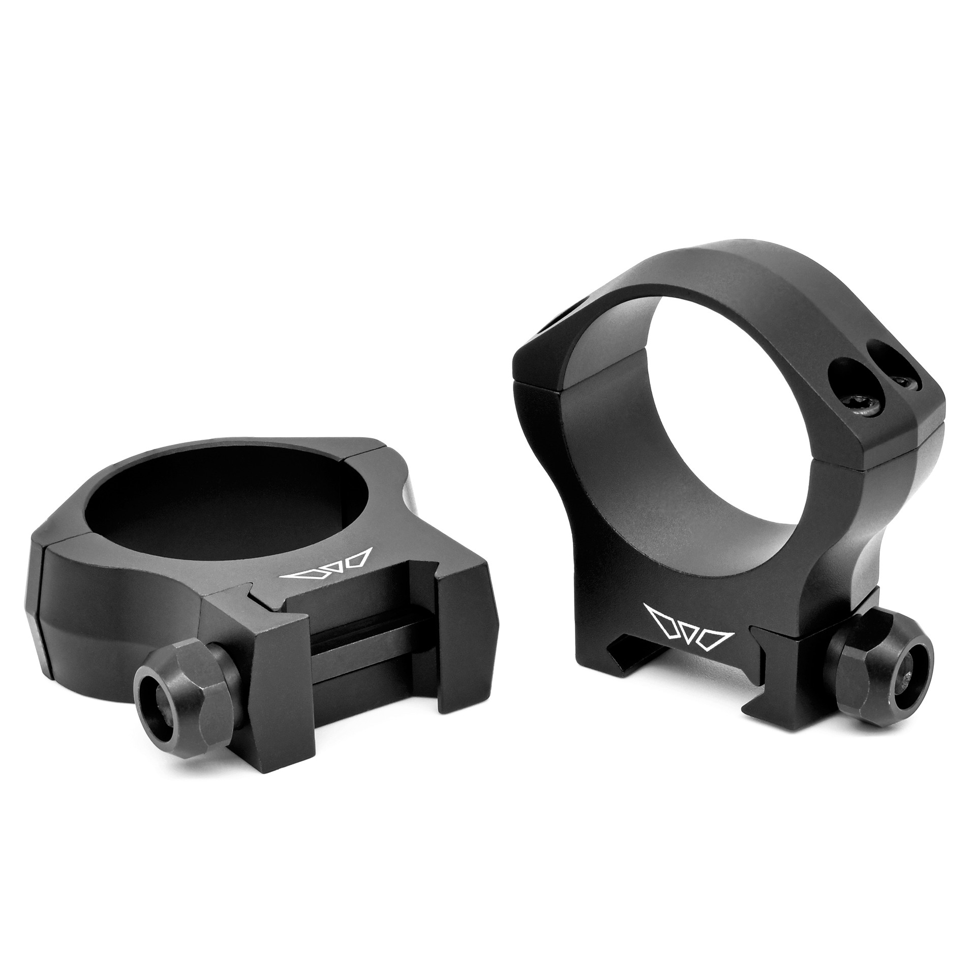 Warne Mountain Tech 34mm medium matte scope rings, lightweight aluminum construction, perfect for mountain and target rifles.
