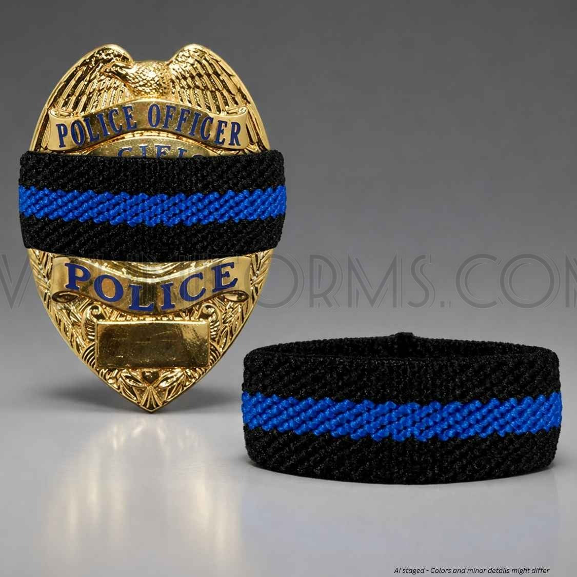 Watermarked - Thin Blue Line Mourning Band | MBAND-TBL