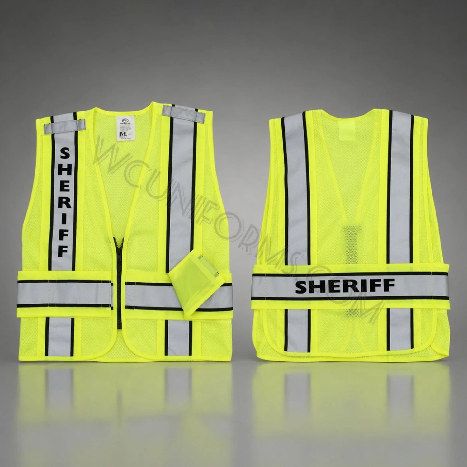 Watermarked - High-Visibility Reflective Duty Vests - Police, Traffic Control, Sheriff, Security, or Plain