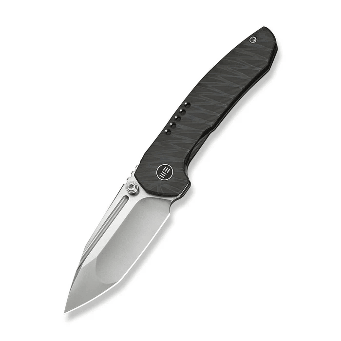 WEKNIFE Micro Trogon Thumb Stud Knife Tiger Stripe Pattern Flamed Titanium Handle