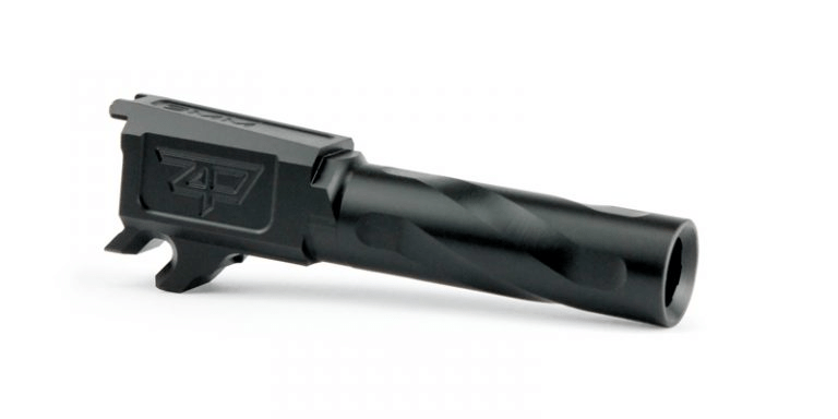 Zaffiri Precision P365 Barrel in Black Nitride, featuring flush and crown design for enhanced accuracy and performance.