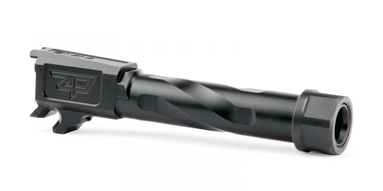 Zaffiri Precision P365 threaded barrel in black nitride finish, designed for enhanced accuracy and performance.