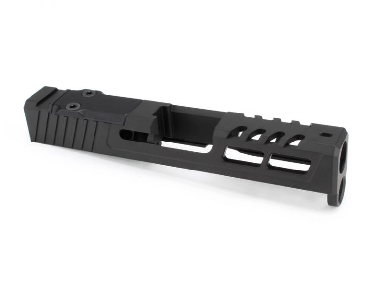 Zaffiri Precision RTS G43 ZPS.2 Slide RMSc Cut in Armor Black with precision design for improved performance.