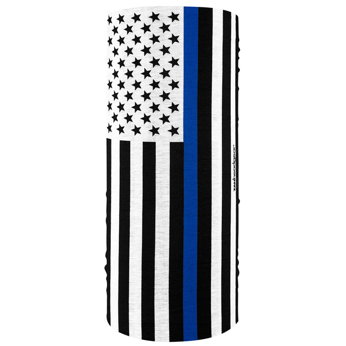 Fleece lined Motley Tube featuring a black and white flag design with a blue line, ideal for versatile winter wear.