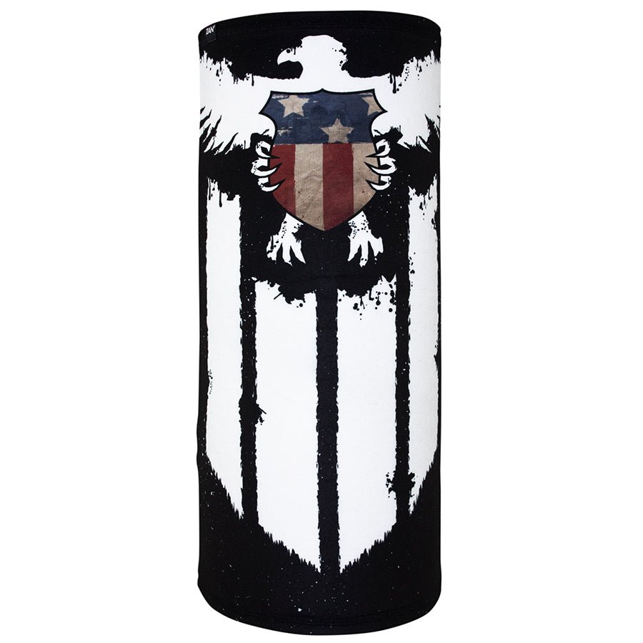 Zan Headgear Motley Tube with patriotic eagle design, versatile headwear for warmth and style in cold weather.