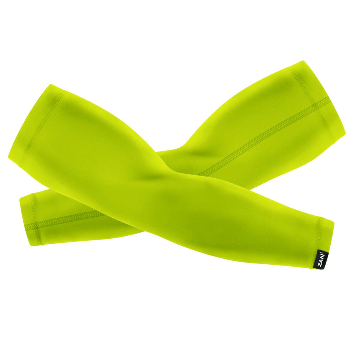 Bright lime green Zan Headgear SportFlex Series Arm Sleeves for UV protection and warmth in any weather.