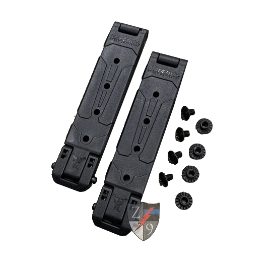 Zero9 Solutions Molle-Loks (2) set with mounting screws for secure attachment, perfect for tactical gear enhancement.