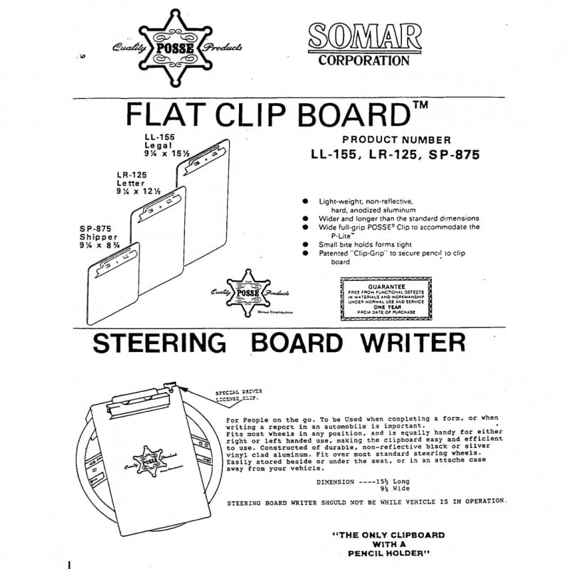 Posse Box Clipboard LR-125 - Notepads, Clipboards, & Pens