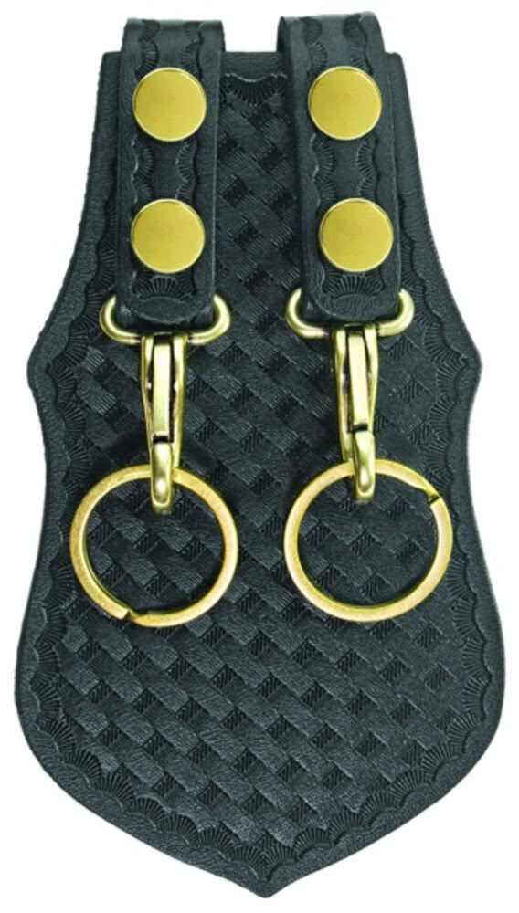 Hero's Pride AirTek Double Scabbard Key Holder with Metal Clip - Basket Weave, Brass