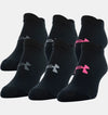 Under Armour Women's UA Essential No-Show Socks 6-Pack 1332943 - Black/Pink, L