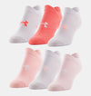 Under Armour Women's UA Essential No-Show Socks 6-Pack 1332943 - Beta, M