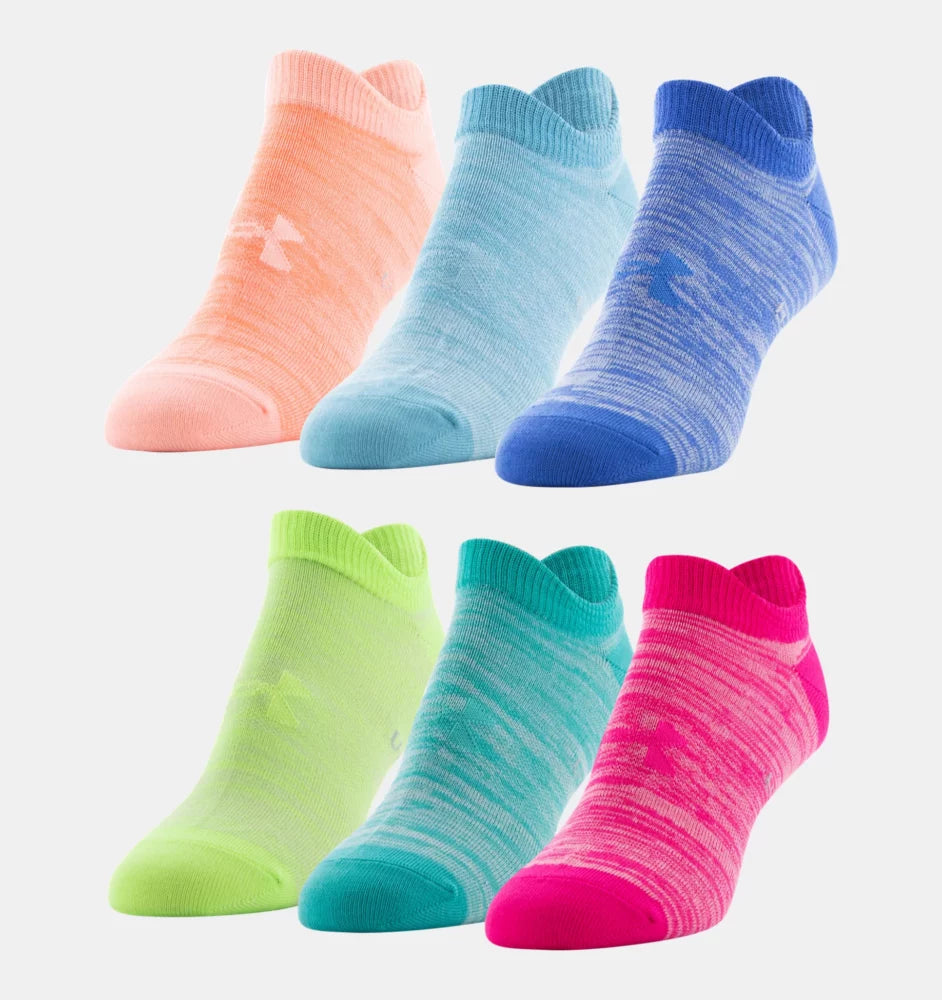 Under Armour Women's UA Essential No-Show Socks 6-Pack 1332943 - Clothing & Accessories