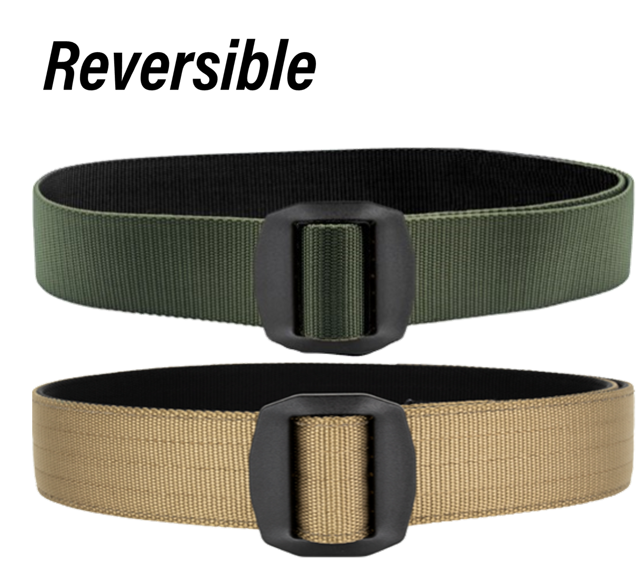 Hero's Pride Tactical EDC Reversible Belt with Black Buckle - Clothing & Accessories