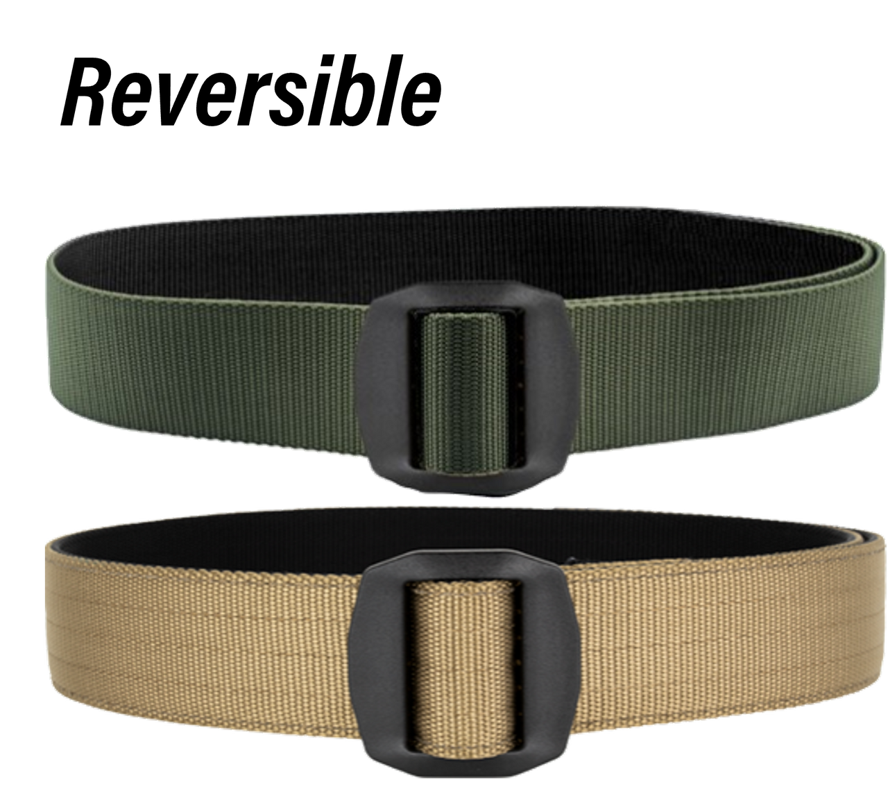Hero's Pride Tactical EDC Reversible Belt with Black Buckle - Clothing &amp; Accessories