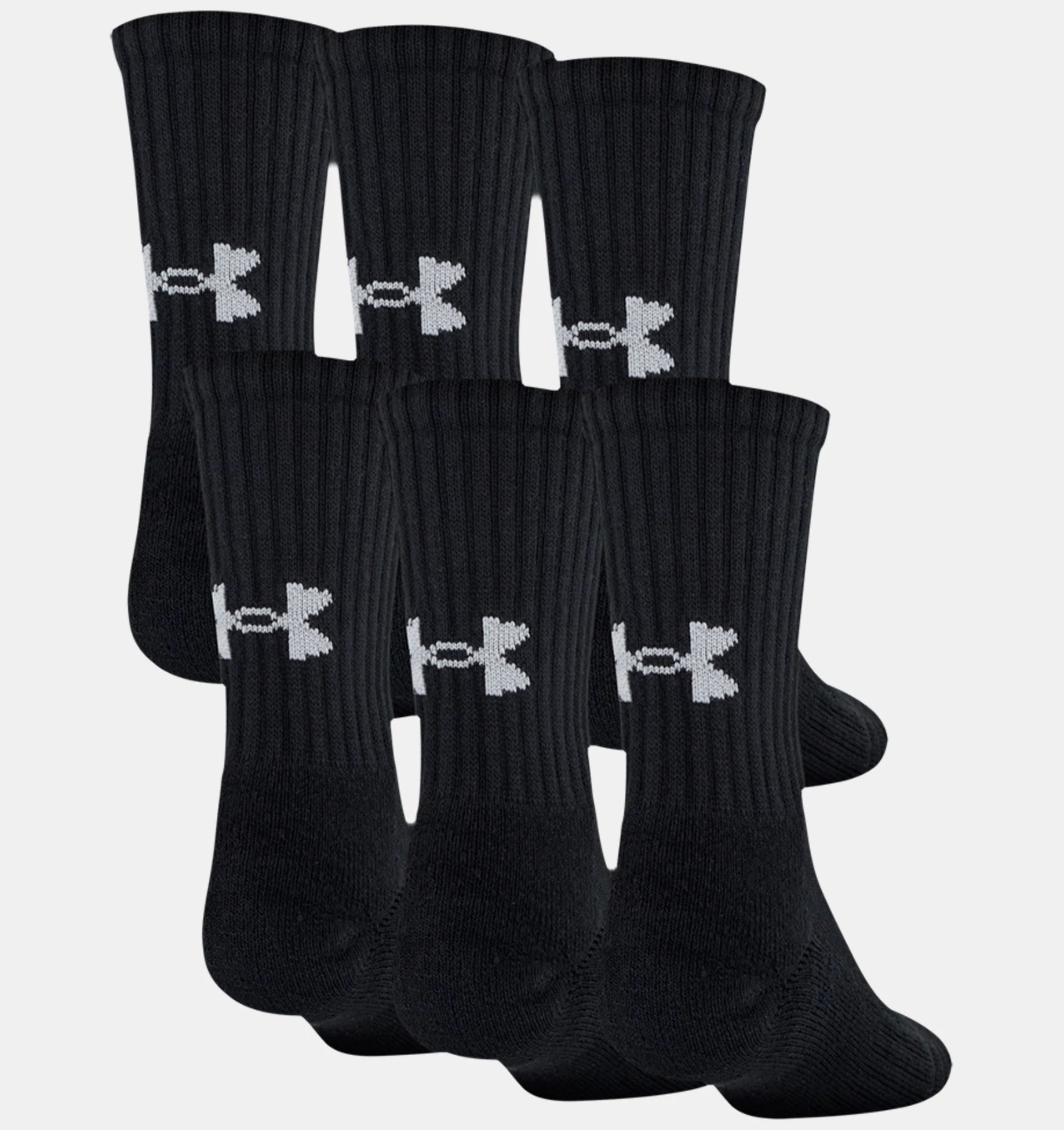 Under Armour Kids' UA Training Cotton Crew 6-Pack Socks 1346790 - Clothing & Accessories
