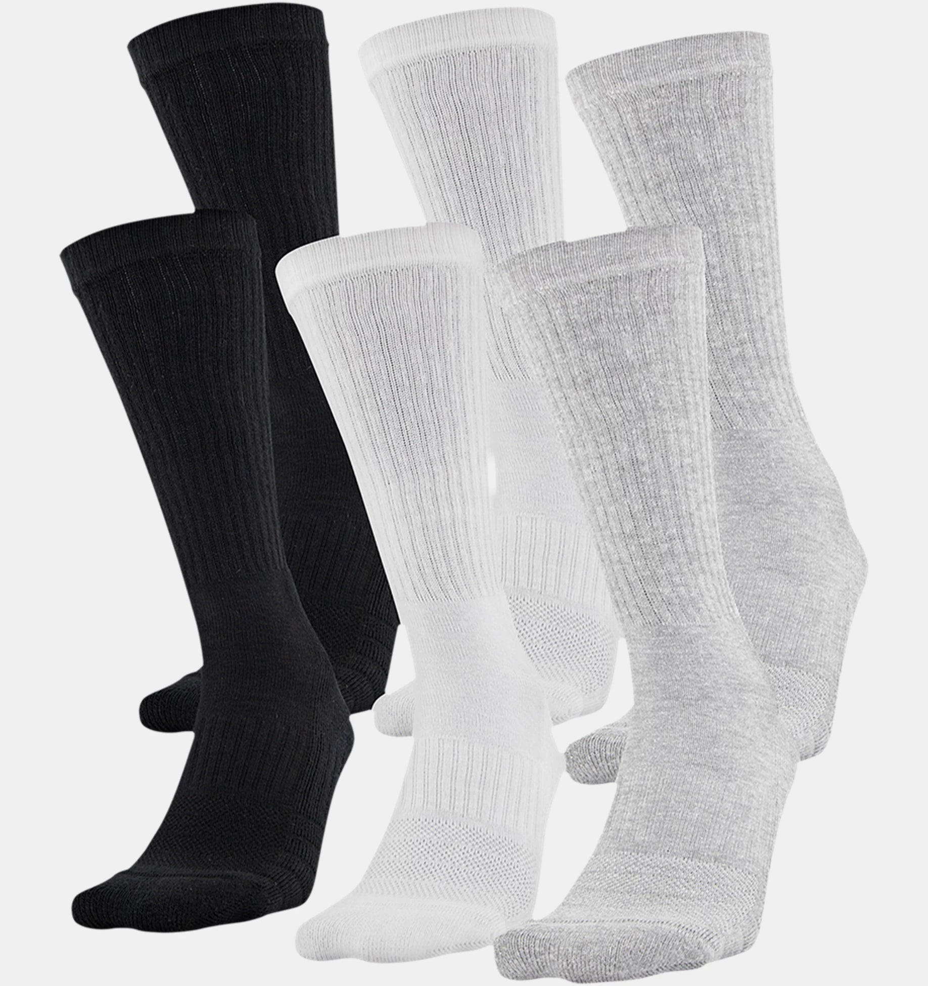 Under Armour Kids' UA Training Cotton Crew 6-Pack Socks 1346790 - Clothing & Accessories