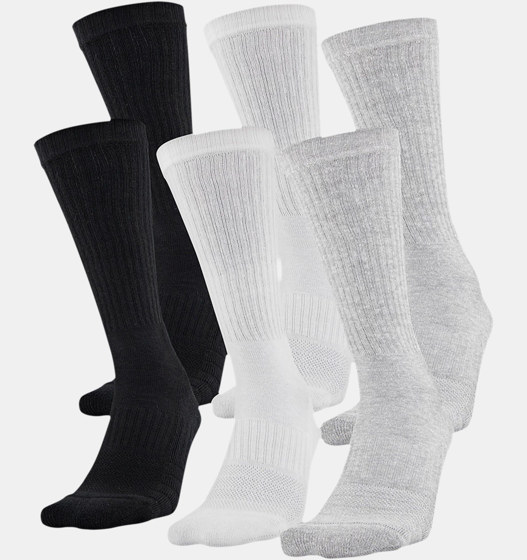 Under Armour Kids' UA Training Cotton Crew 6-Pack Socks 1346790 - Clothing &amp; Accessories
