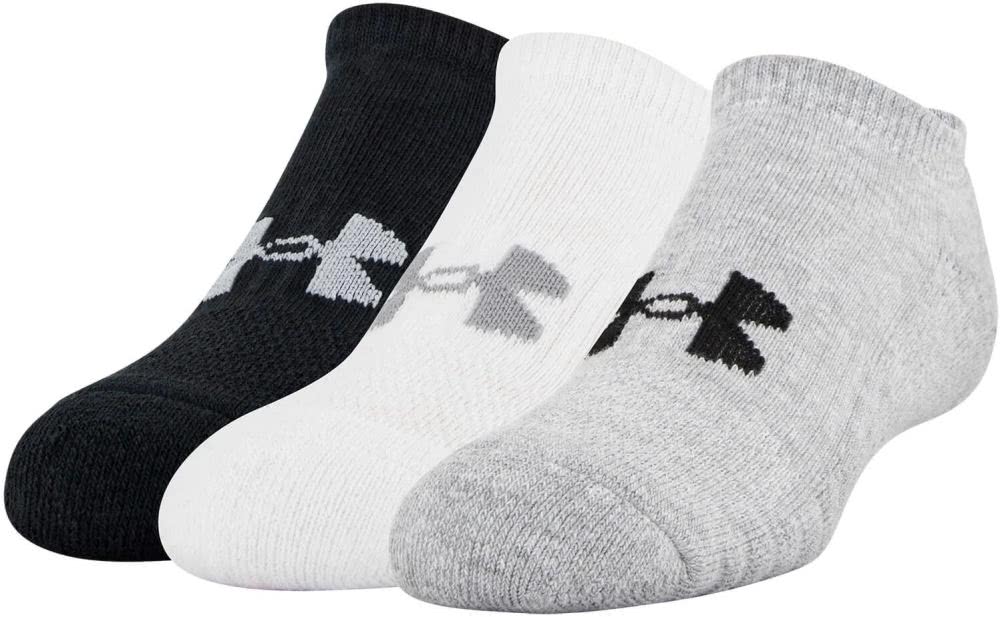 Under Armour Kids UA Training Cotton No-Show 3-Pack Socks 1352675 - Clothing & Accessories