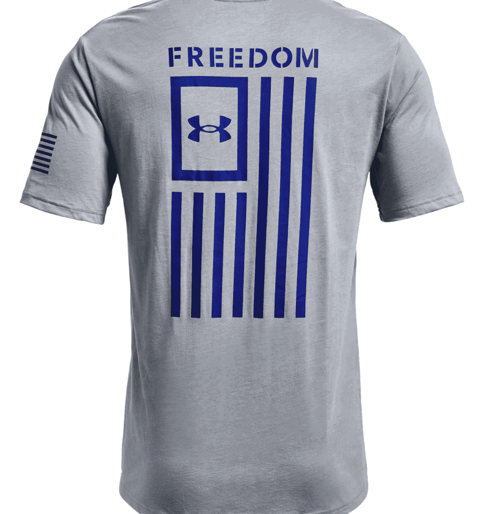 Under Armour Freedom Flag T-Shirt 1370810 - Steel Medium Heather/Blue, 2XL