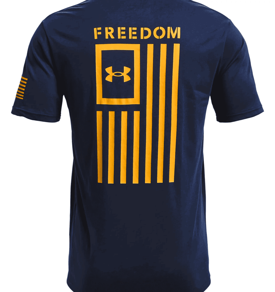 Under Armour Freedom Flag T-Shirt 1370810 - Academy/Steeltown Gold, 3XL