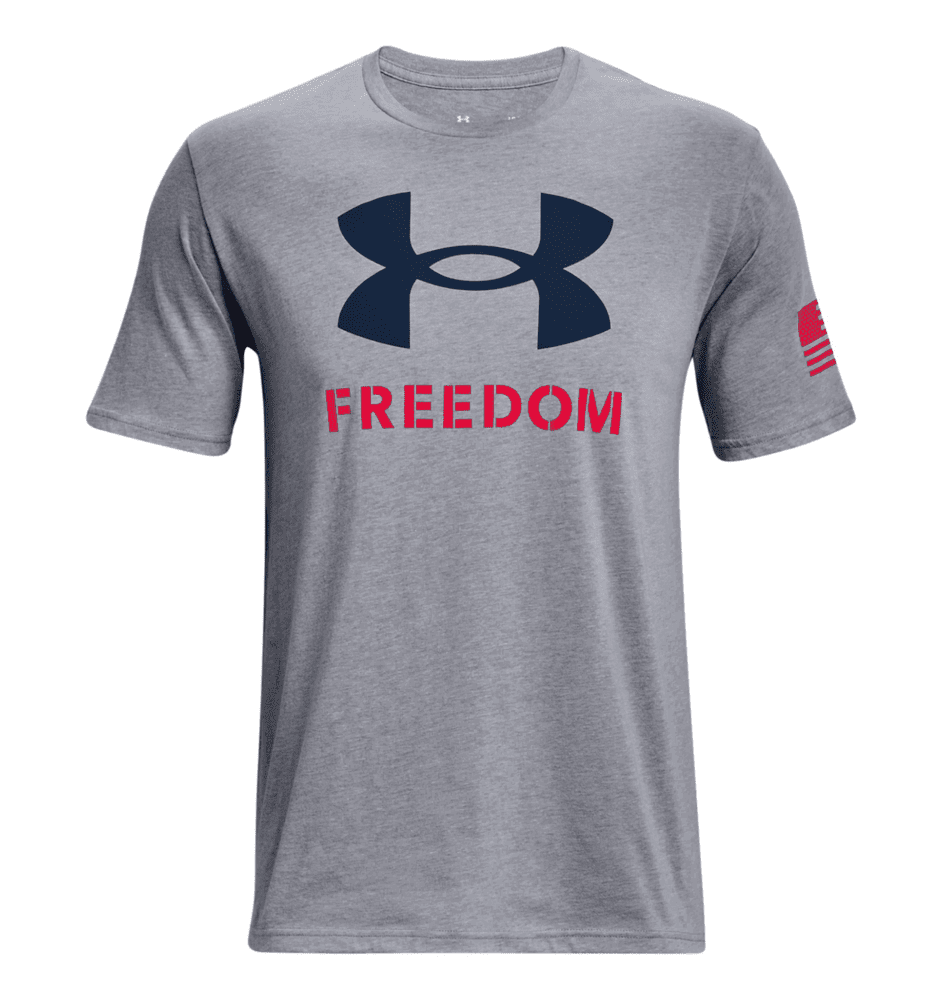 Under Armour Freedom Logo T-Shirt - Steel Light Heather, XL