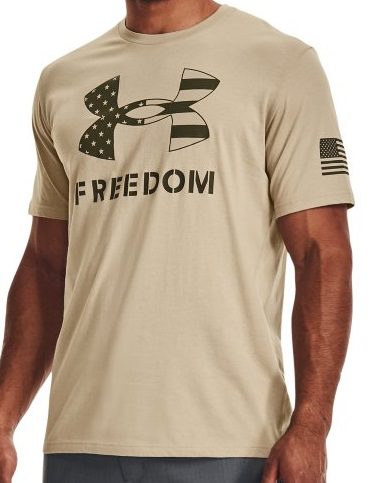 Under Armour Freedom Logo T-Shirt - Desert Sand/Marine OD Green, L