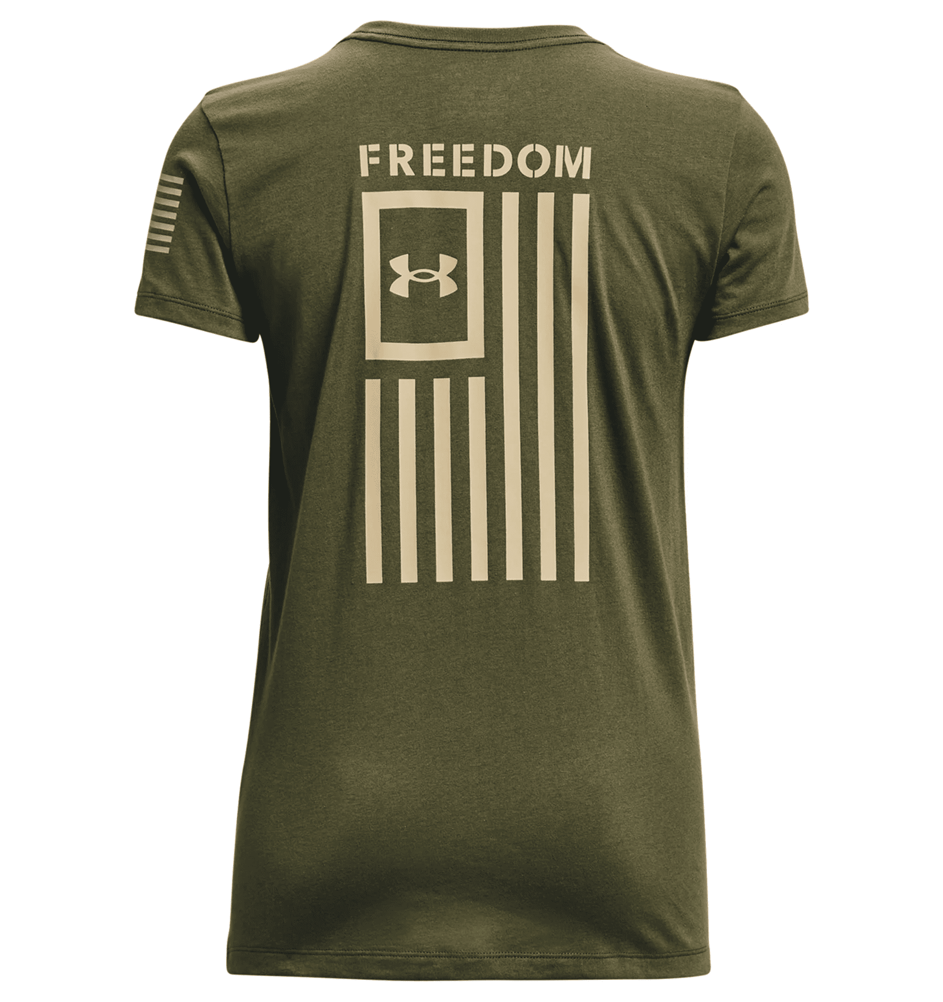 Under Armour Women's UA Freedom Flag T-Shirt 1370814 - Marine OD Green, 2XL