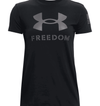 Under Armour Women's UA Freedom Logo T-Shirt 1370815 - Black/Gray, 2XL