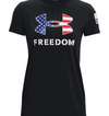 Under Armour Women's UA Freedom Logo T-Shirt 1370815 - Black/White, 2XL