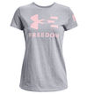 Under Armour Women's UA Freedom Logo T-Shirt 1370815 - Steel Light Heather, 2XL