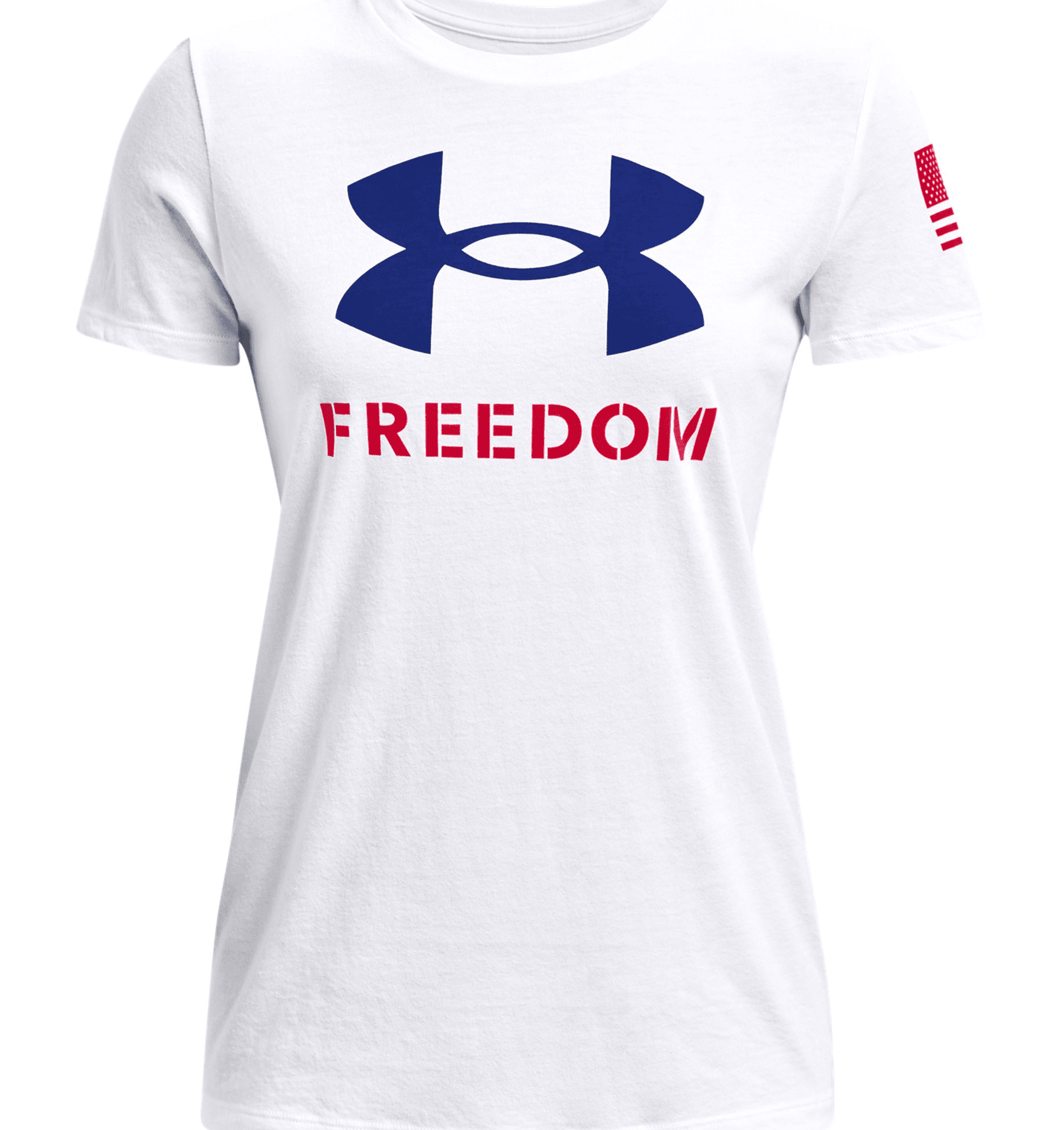Under Armour Women's UA Freedom Logo T-Shirt 1370815 - White, 2XL