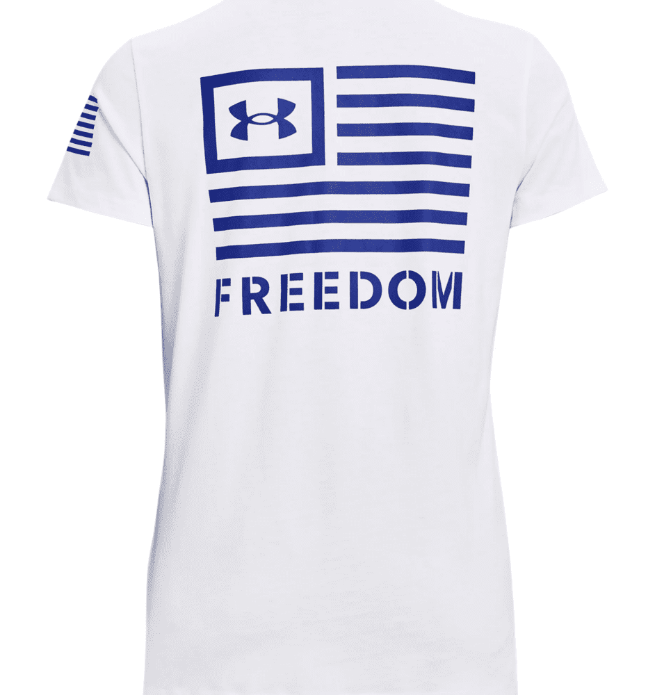 Under Armour Women's UA Freedom Banner T-Shirt - White/Blue, 2XL