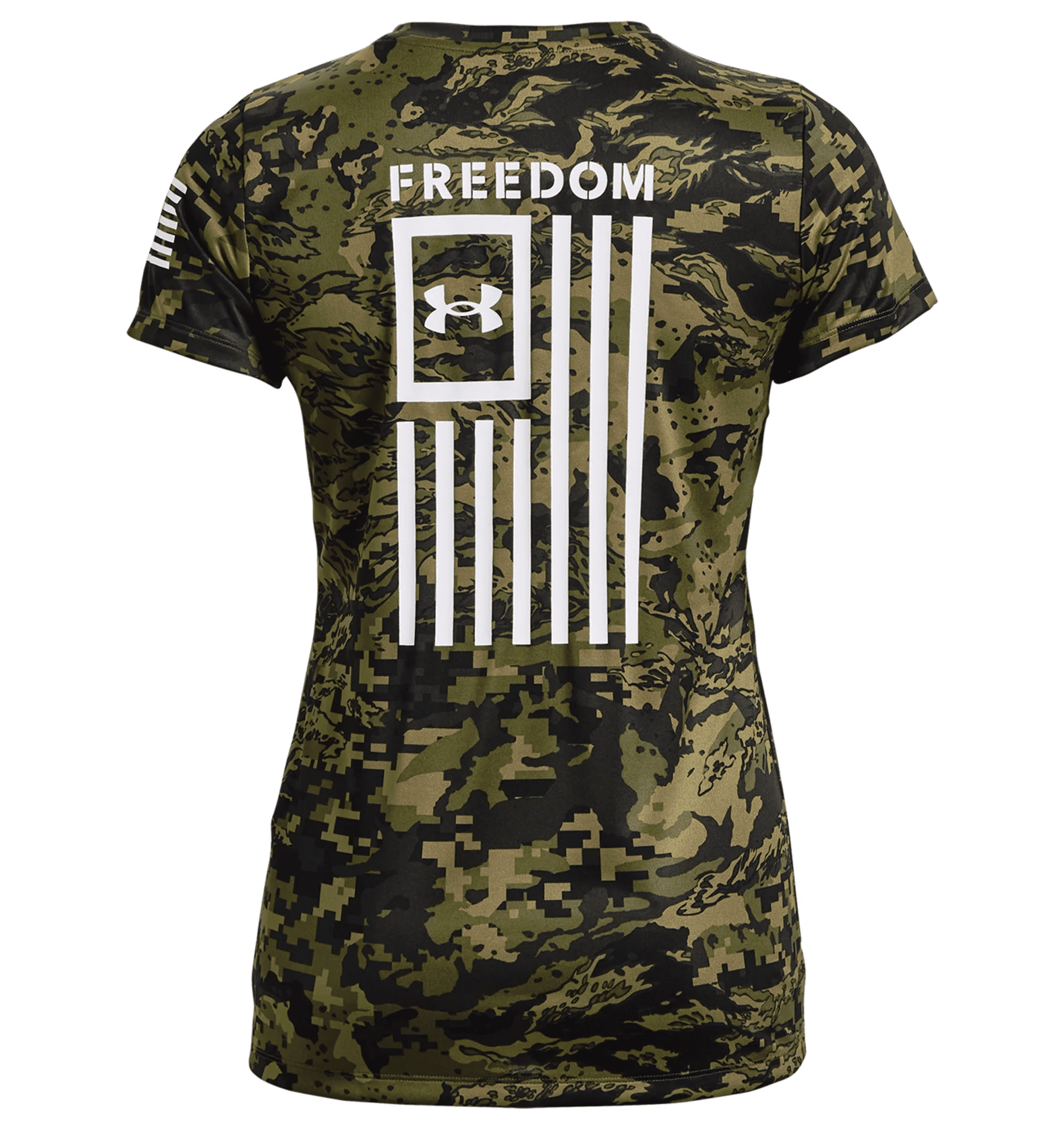 Under Armour Women's UA Freedom Tech™ Camo Short Sleeve 1373883 - Marine OD Green, L