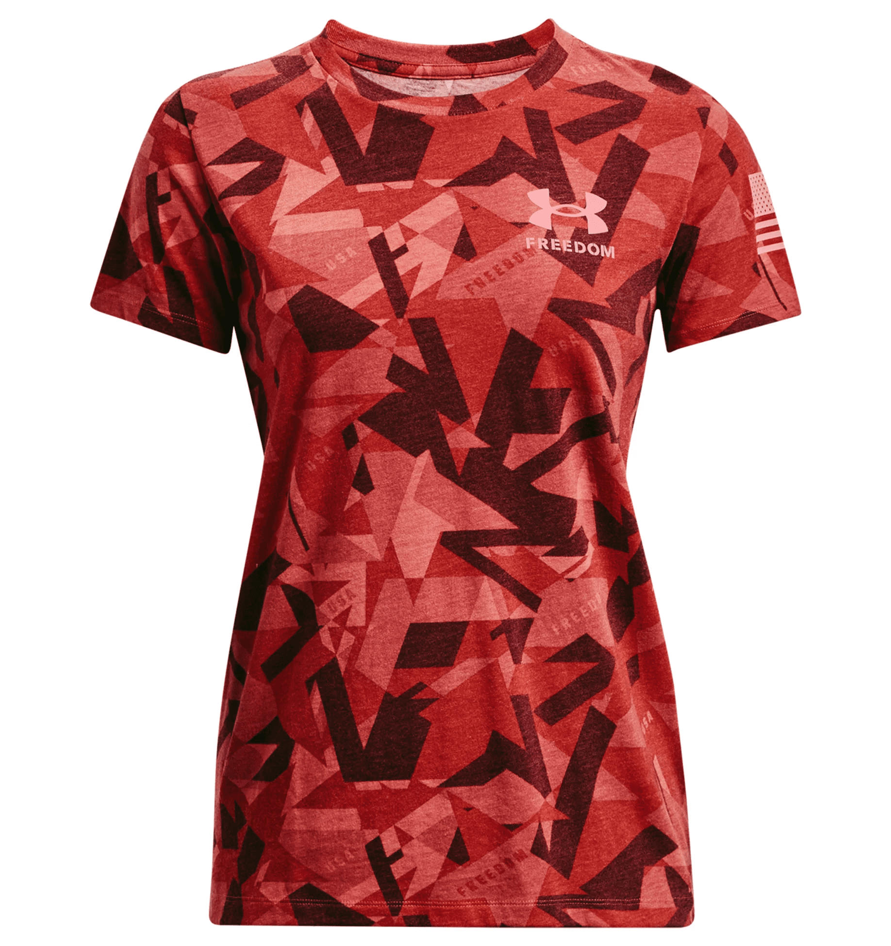 Under Armour Women's UA Freedom Amp T-Shirt 1373896 - Stadium Red, L