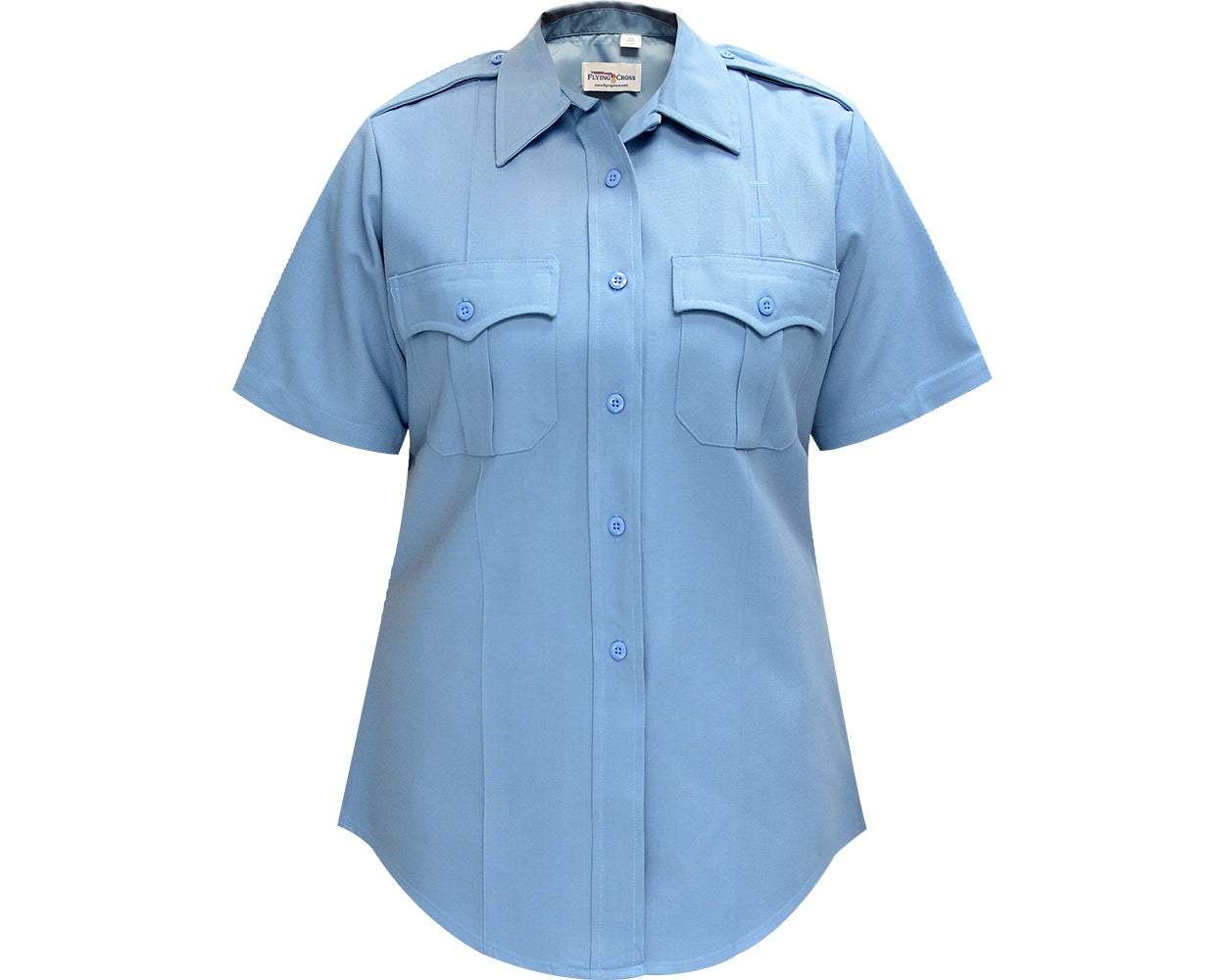 Flying Cross Command Women's 100% Polyester Short Sleeve Uniform Shirt 176R78 - Brilliant Blue, 30