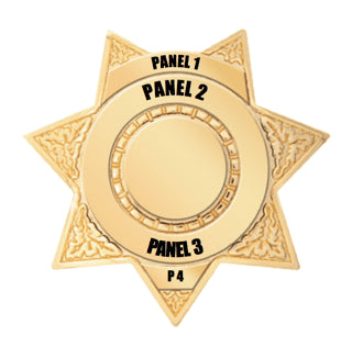 WCPB08 Custom 7 Point Star Badge in Gold - Custom Badges