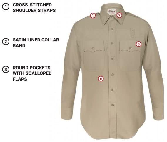 Elbeco Women's LA County Sheriff and CHP Short Sleeve Shirt 55/45 Poly/Wool 5031 - Clothing &amp; Accessories